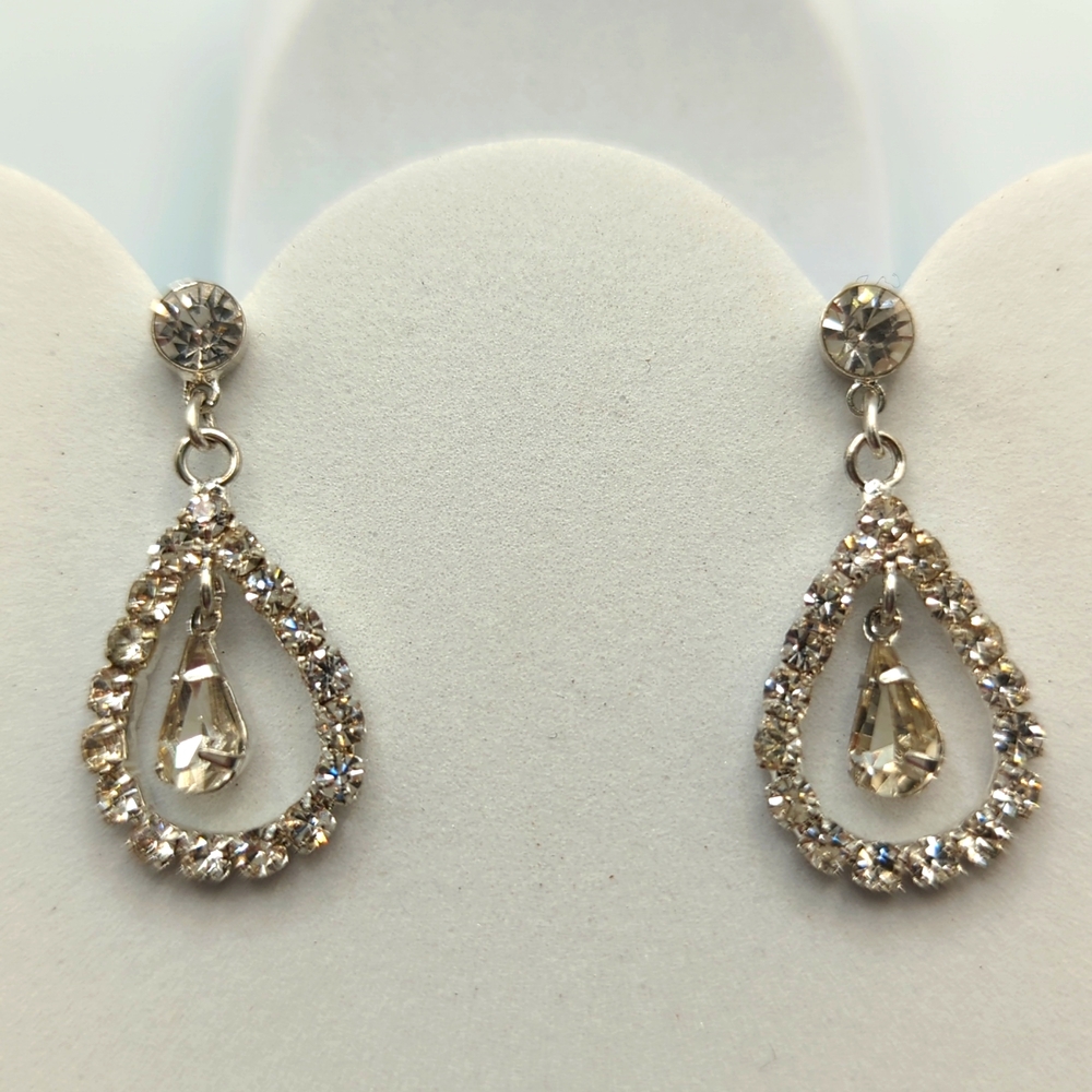 Elegant Silver & CZ Earrings